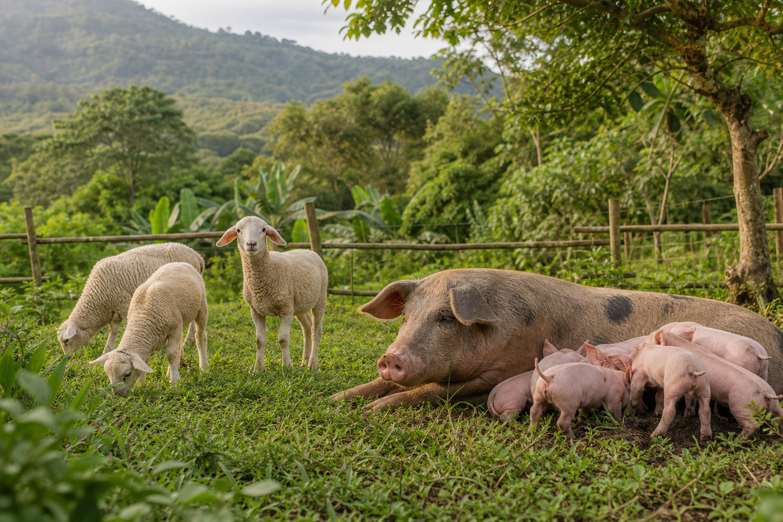 Regenerative farm animals in Turín, Ahuachapán